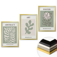 WANDBILDER 3er Set - 40x60 cm Goldrahmen - Poster mit Pflanzenmustern von Matisse - Goldfarben, Kunststoff (40/60cm) - ArtPrintCave