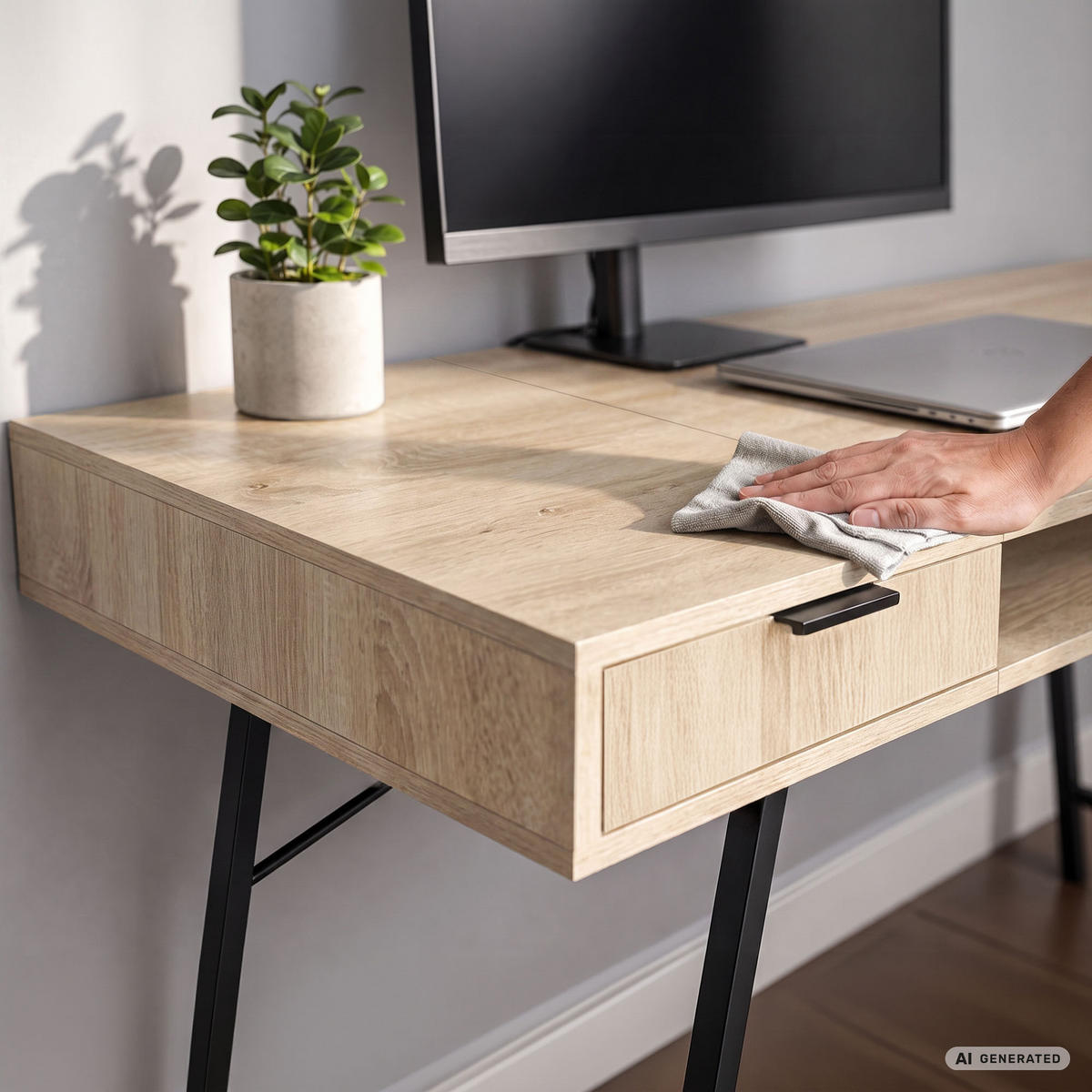 SCHREIBTISCH ARDEN 120 cm Sonoma Eiche - Schwarz/Sonoma Eiche, Holzwerkstoff (120/50/80.5cm) - Akord