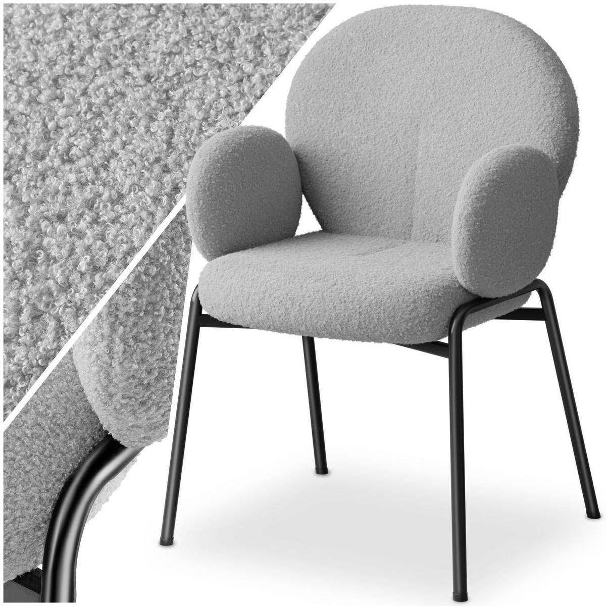 STUHL 1er Set Scandi Belastbarkeit 120 kg 61 5 x 62 x 90 - Hellgrau, Kunststoff (62/90/61.5cm) - tectake