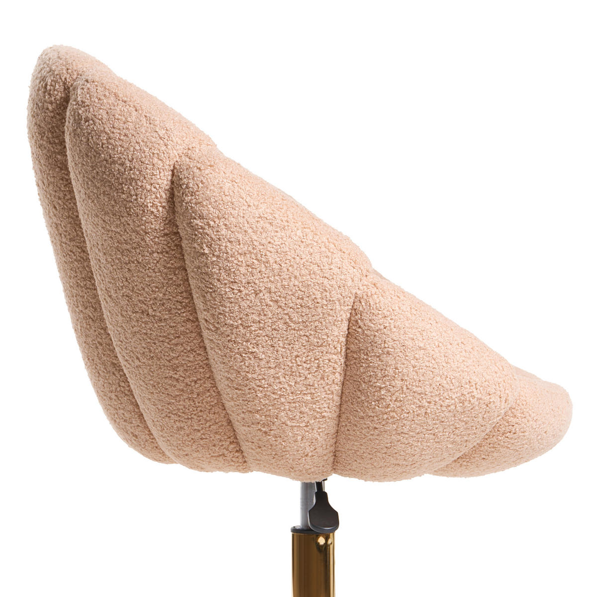 SCHREIBTISCHSTUHL Bouclé Pfirsichrosa Annabelle - Pink, Textil (66/81/39cm) - Beliani