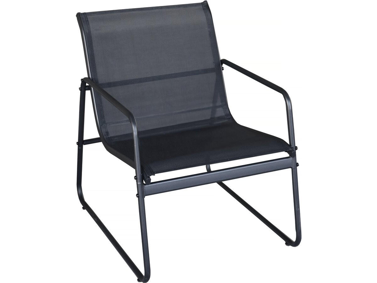 LOUNGEGARNITUR Fortaleza 4-Sitzer Schwarz - Schwarz, Glas/Metall - Habitat Garten
