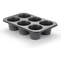MUFFINFORM 6er Set Karbonstahl Granitoptik - Anthrazit, Metall (22.5/7.5/34.5cm)