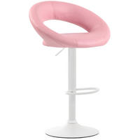 BARHOCKER Mekim Kunstleder Pink Weiß - Pink, Leder/Metall (53/80/47cm) - DELUKE