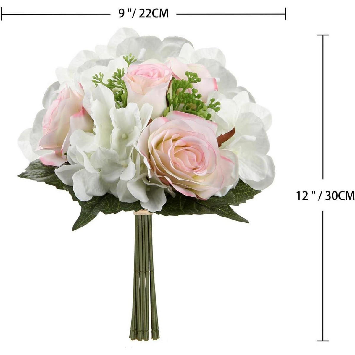 KUNSTBLUMENSTRAUSS 2er Set Hortensie Rose Höhe 30cm Rosa - Rosa, Kunststoff (10cm)