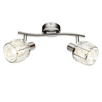 LED DECKENLEUCHTE KRIS Silber Metall - Silberfarben, Glas (28/22/18cm)