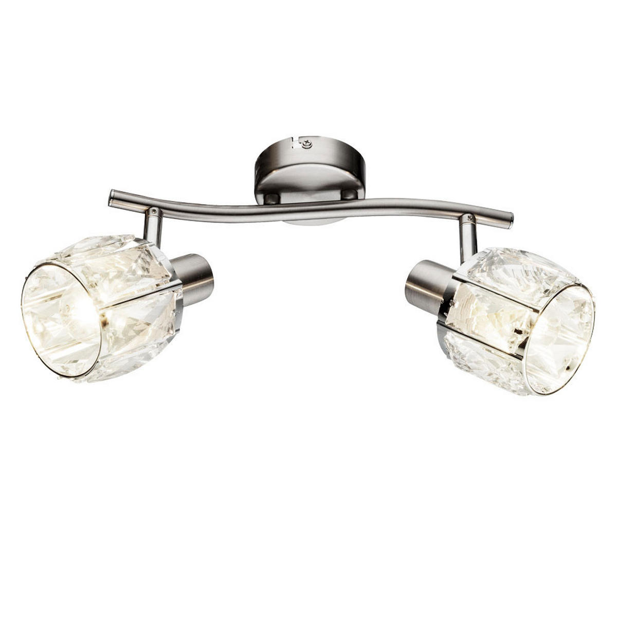 DECKENLEUCHTE KRIS Metall Silber - Silberfarben, Glas (28/22/18cm) - Globo Lighting