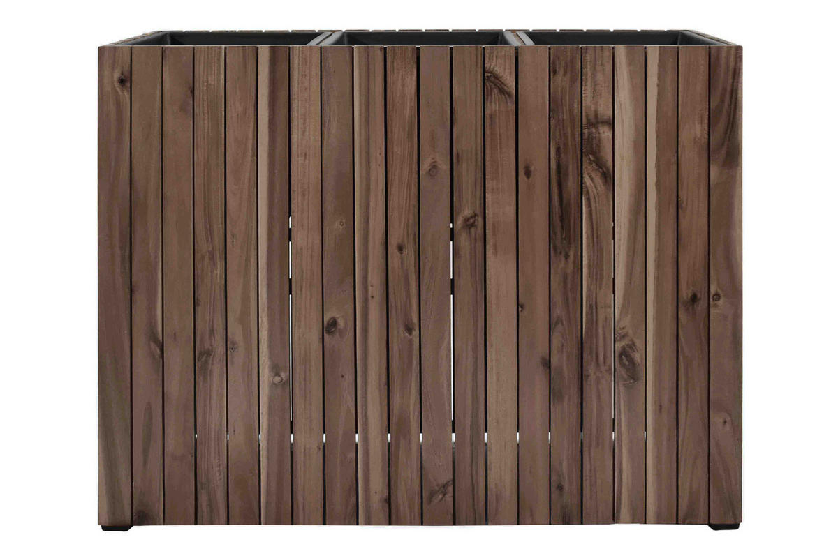 PFLANZKASTEN Colorado 2 93x33x72 cm, Akazienholz, dunkel Braun - Dunkelbraun, Holz (33/72/93cm) - dasmöbelwerk