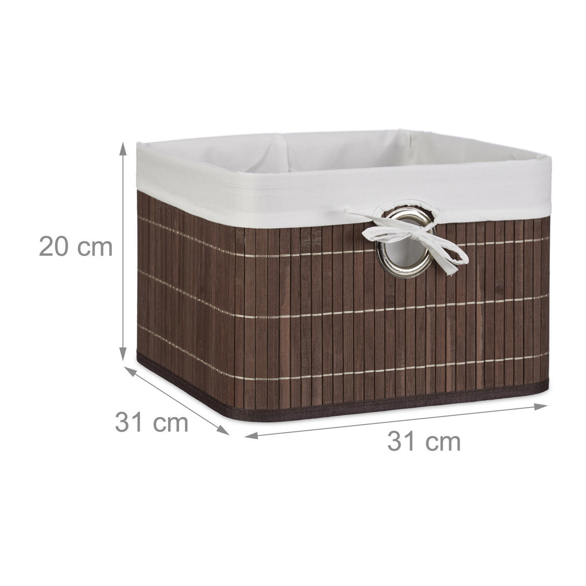 ÚLOŽNÝ koš - hnedá, kov/drevo (31/20/31cm) - Relaxdays