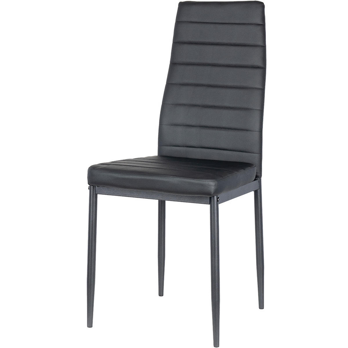 ESSZIMMERSTÜHLE 4er-Set Zyta – Schwarze Kunstlederstühle mit Metallbeinen - Schwarz, Metall (42/96/54cm) - Jana