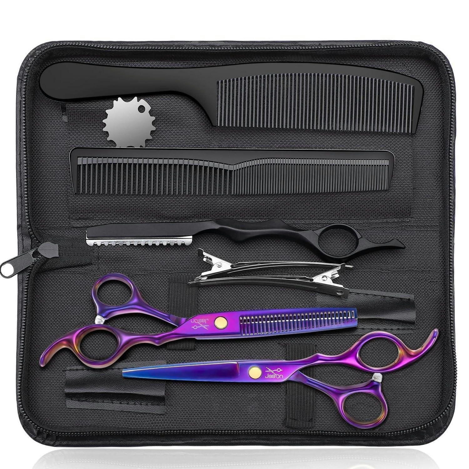 FRISEURSCHEREN Set 10-teilig Lila - Lila, Metall (7/1/17cm)