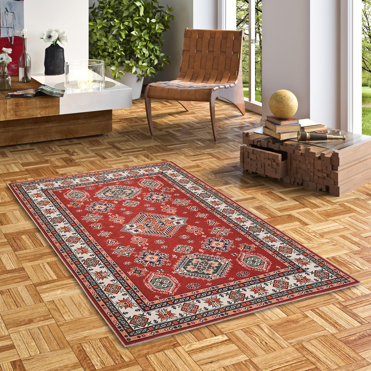 LUXUS ORIENT TEPPICH PRIMUS BORDÜRE - Rot, Textil (160/230cm) - Pergamon