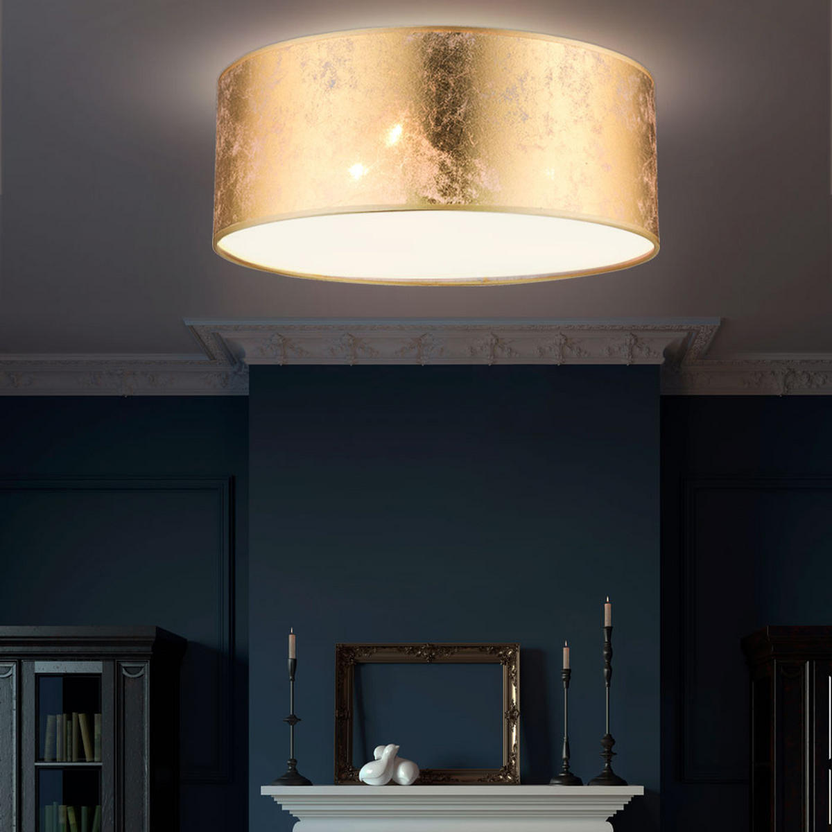 LED DECKENLEUCHTE Metall Gold - Goldfarben, Metall (40/40/17.5cm) - Globo Lighting