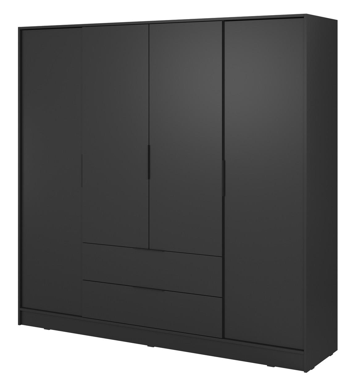 Emporius Kleiderschrank Schwarz 206x200x51 cm