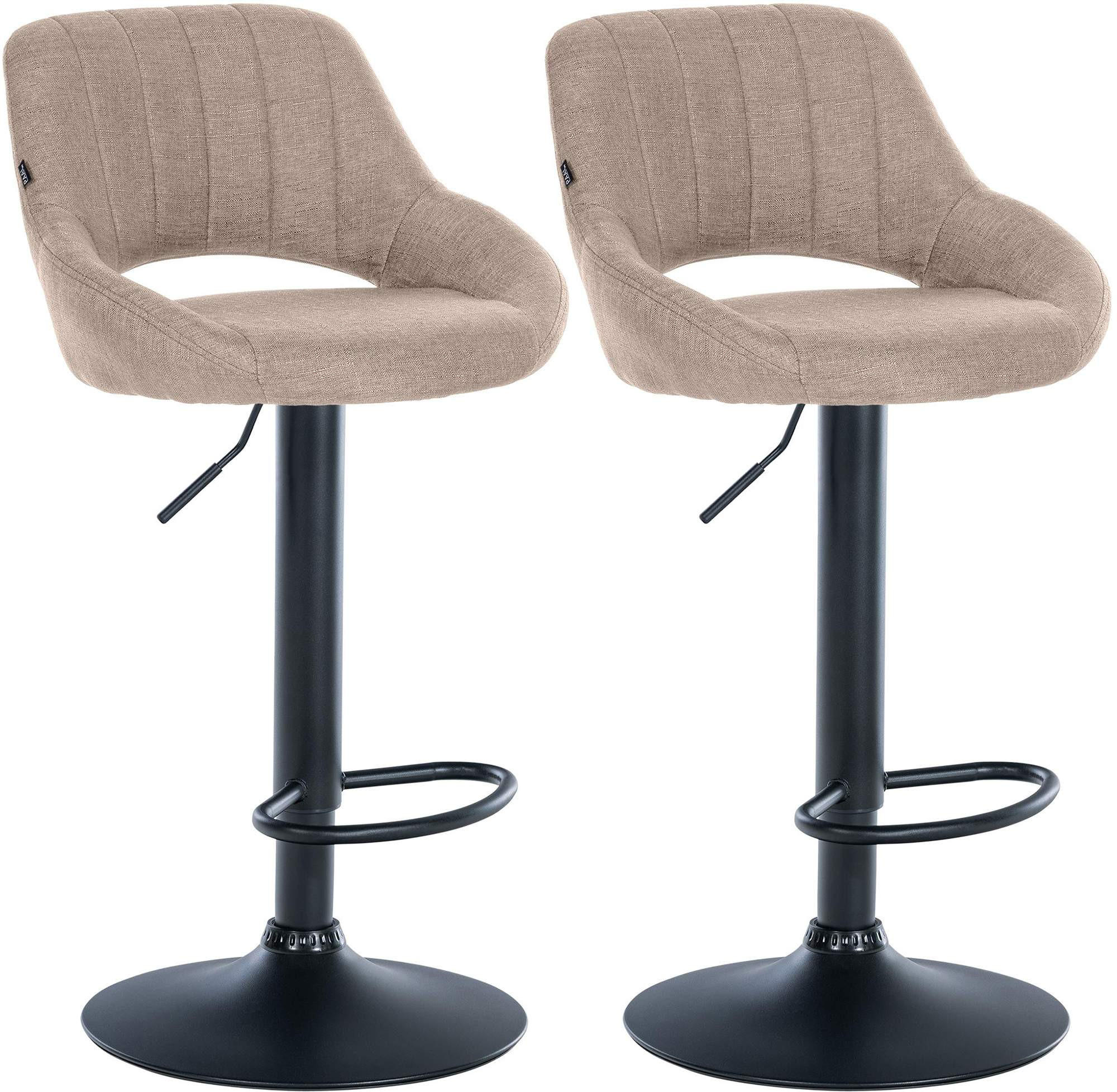 BARHOCKER 2er Set Stoff taupe - Taupe, Textil (47/85/48cm) - CLP