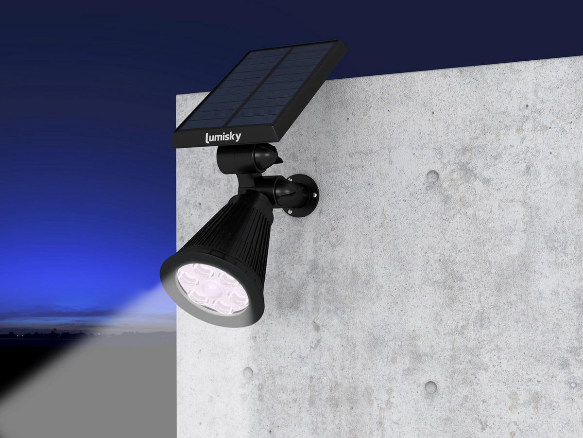 SOLAR-STRAHLER 4er-set SPIKY schwarz - Schwarz, Kunststoff (10/10/42cm) - Lumisky