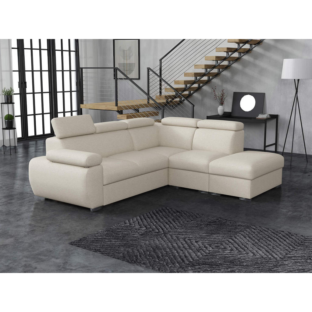 Thumbnail - Mirjan24 Ecksofa, Creme, Textil, 6-Sitzer, Ottomane rechts,L-Form, 260x230 cm, Wohnzimmer, Sofas & Couches, Wohnlandscha...