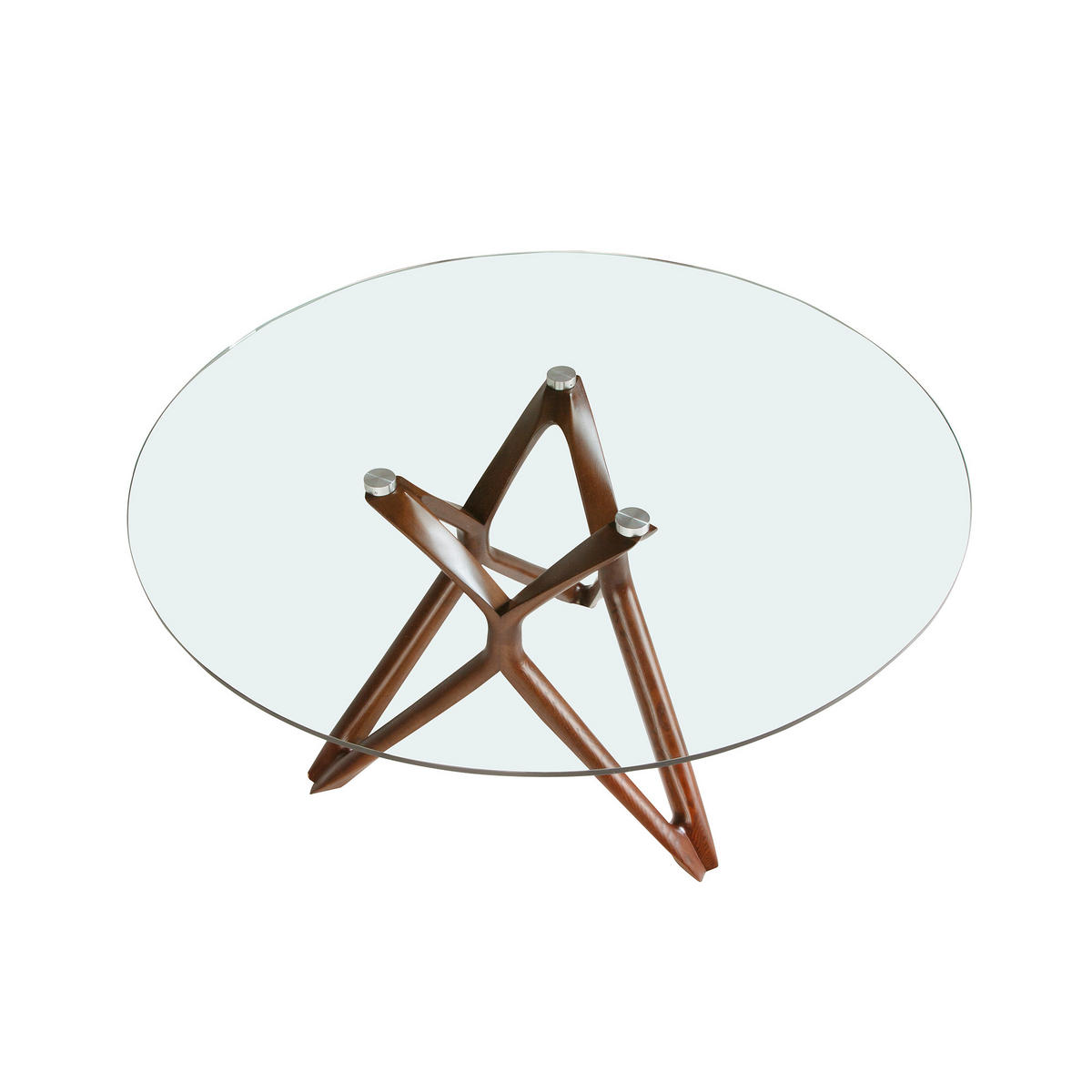 ESSTISCH Walnuss Glas 140/140/75 cm - Transparent/Walnussfarben, Holz (140/140/75cm) - ANGEL CERDA