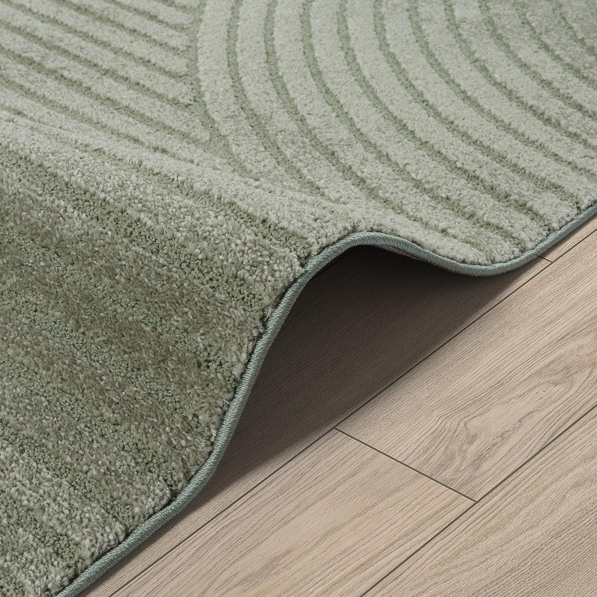 TEPPICH Kurzflor CETINA Geometrisch Polypropylen-Polyester Grün 200 x 290 cm - Grün, Textil (200/290cm) - KADIMA DESIGN
