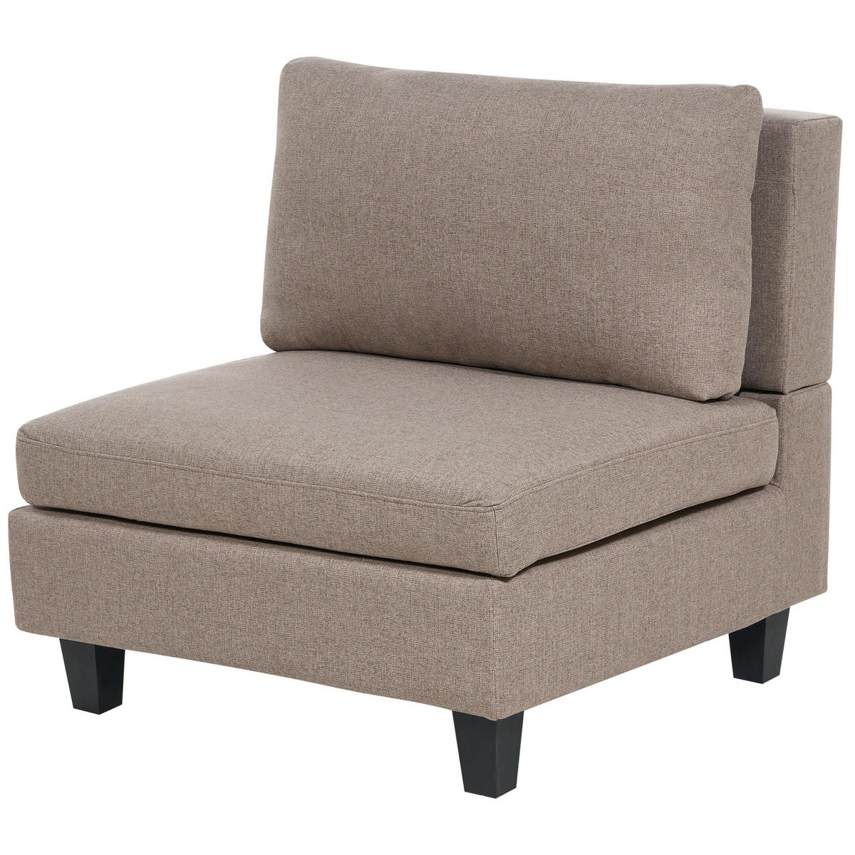 3-SITZER-SOFA Leinenoptik braun Unstad - Schwarz/Braun, Textil (228/72/76cm) - Beliani