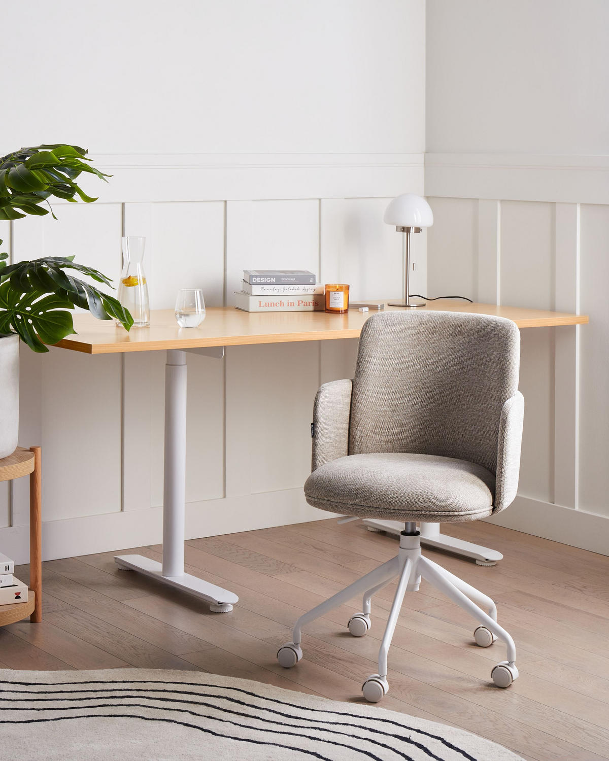 BÜROSTUHL Beige Dryden - Beige/Weiß, Textil (60/84/60cm) - Beliani