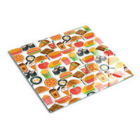 GLASPLATTE 60x52 cm Fastfood - Multicolor, Glas (60/0.4/52cm) - TULUP