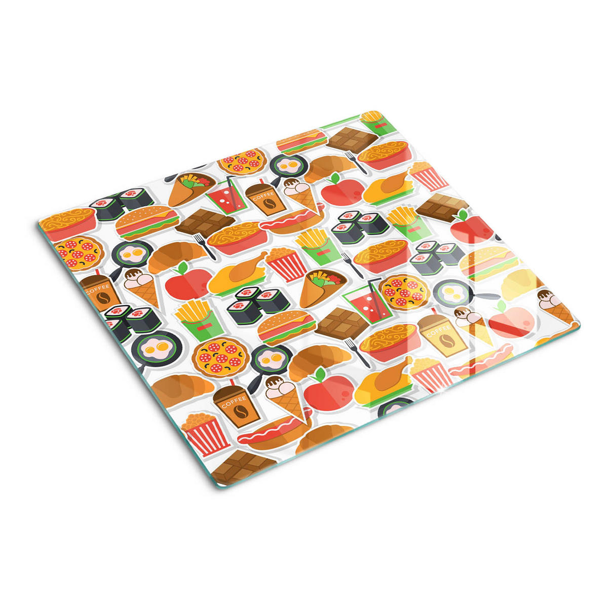 GLASPLATTE 60x52 cm Fastfood - Multicolor, Glas (60/0.4/52cm) - TULUP