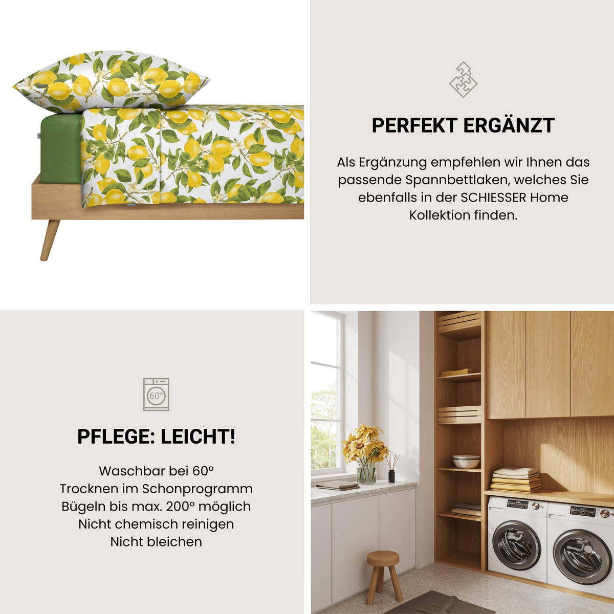 BETTWÄSCHESET Limona - Renforcé - 2-teilig - 135 x 200 cm - Gelb - Gelb, Textil (135/200cm) - SCHIESSER