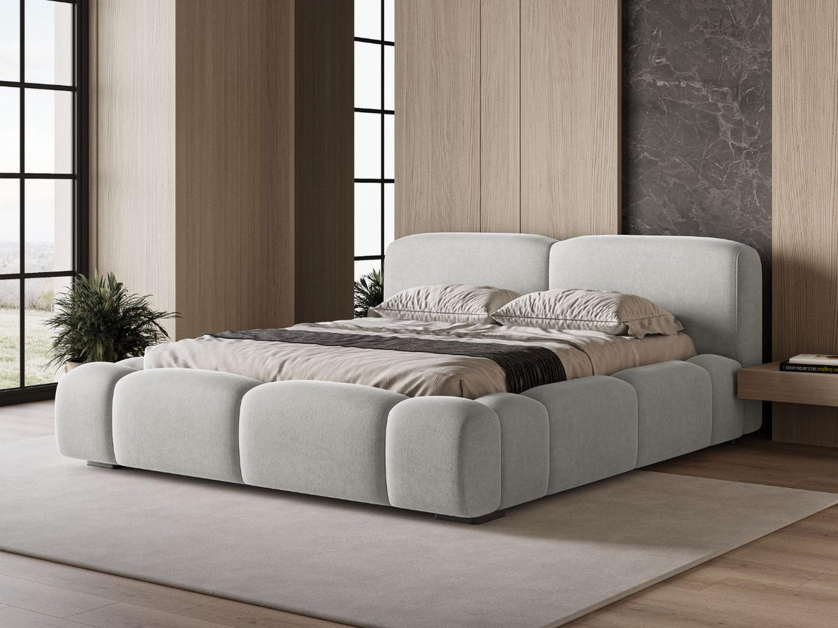 POLSTERBETT Aubi 180x200 Grau - Grau, Textil (180/200cm) - Graingold