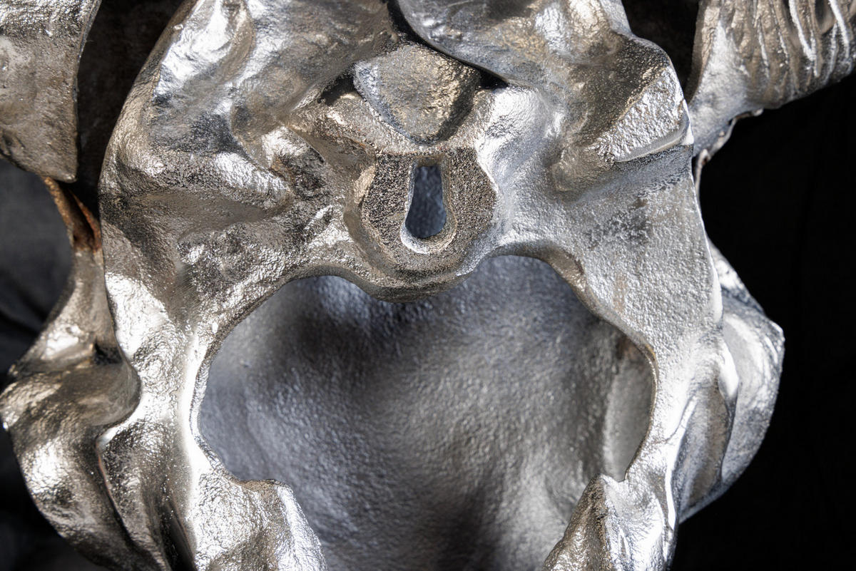 DEKORATION VEADO Metall Silber 100 cm - Silberfarben, Metall (98/50/12cm) - riess-ambiente