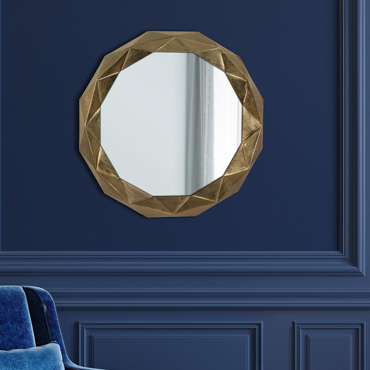 WANDSPIEGEL Ø65 cm rund Gold aus Glas und Aluminium Metallrahmen - Goldfarben, Metall (65/8/65cm) - WOMO-DESIGN