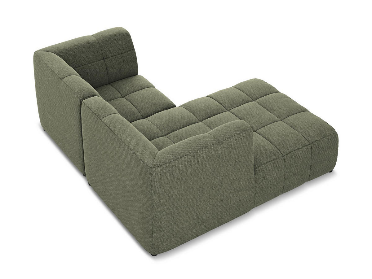 SOFAELEMENT Links Bouclé Stoff Braun - Schwarz/Mokka, Holzwerkstoff/Kunststoff (91/75/166cm) - Makamii