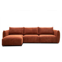 ECKSOFA TAUER 5-Sitzer, orange - Schwarz/Orange, Holzwerkstoff/Kunststoff (173/294cm) - Courtois Laville