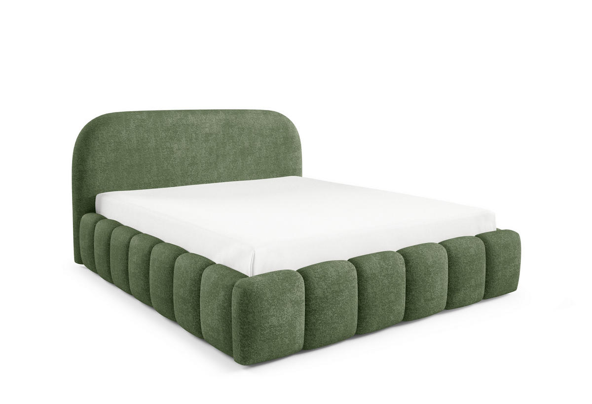 POLSTERBETT BELLURE mit Bettkasten 180x200,Doppelbett mit Stauraum,Lattenrost,Boxspringbett-Optik,ohne Matratze-Grün - Grün, Holz (180/200cm) - Furnistar