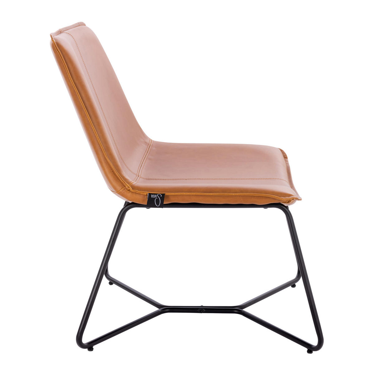 LOUNGESESSEL RON Kunstleder Braun - Rotbraun/Schwarz, Textil/Metall (66/82/64cm) - SVITA