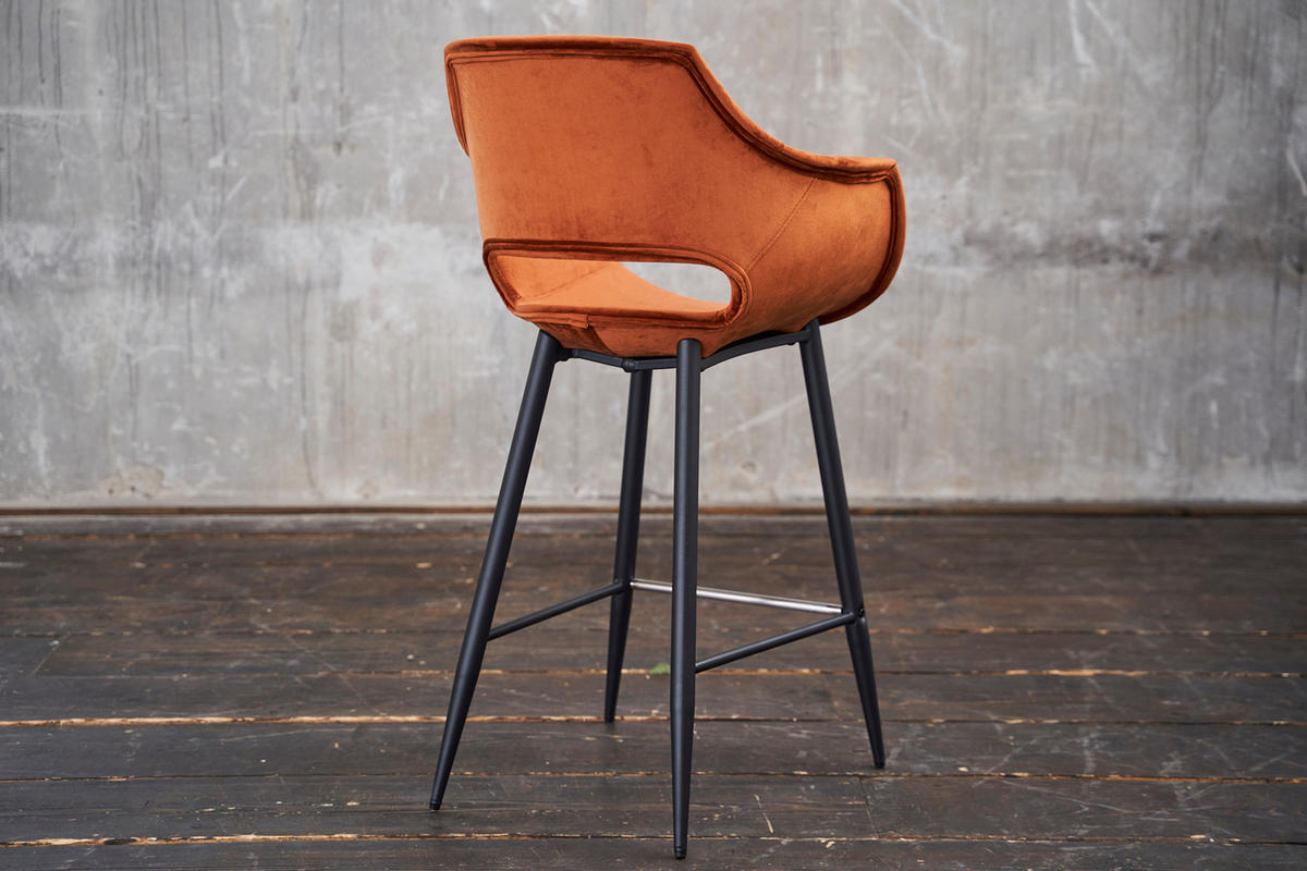 BARHOCKER ZAJA Braun Velvet - Braun, Textil (57/114/59cm) - KAWOLA