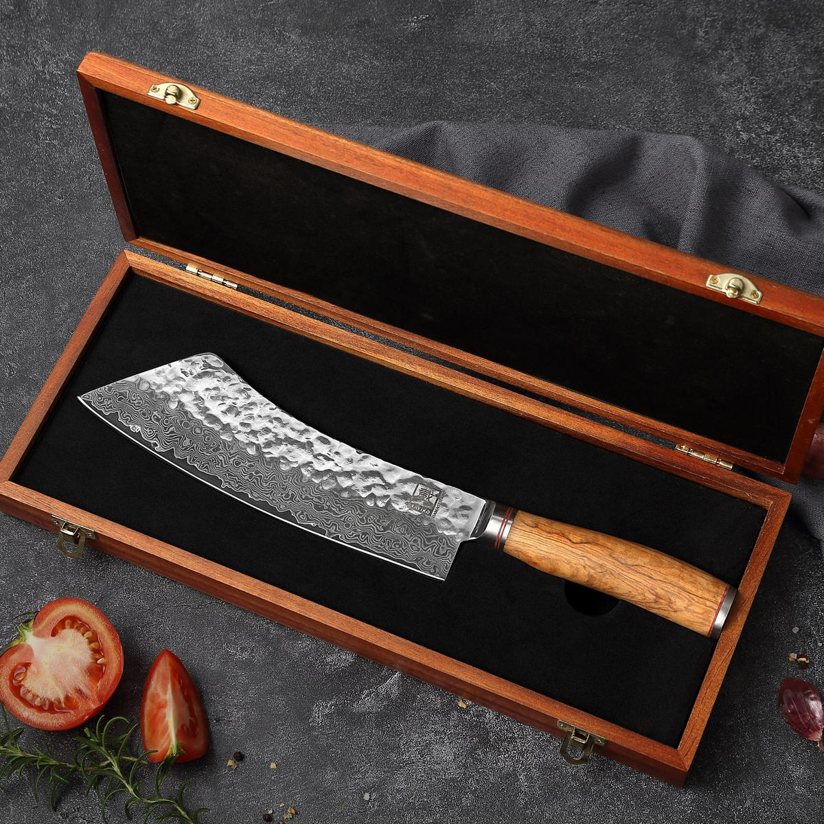 BLOCKMESSER 22,5 cm - Braun, Holz/Metall (37cm) - Zayiko