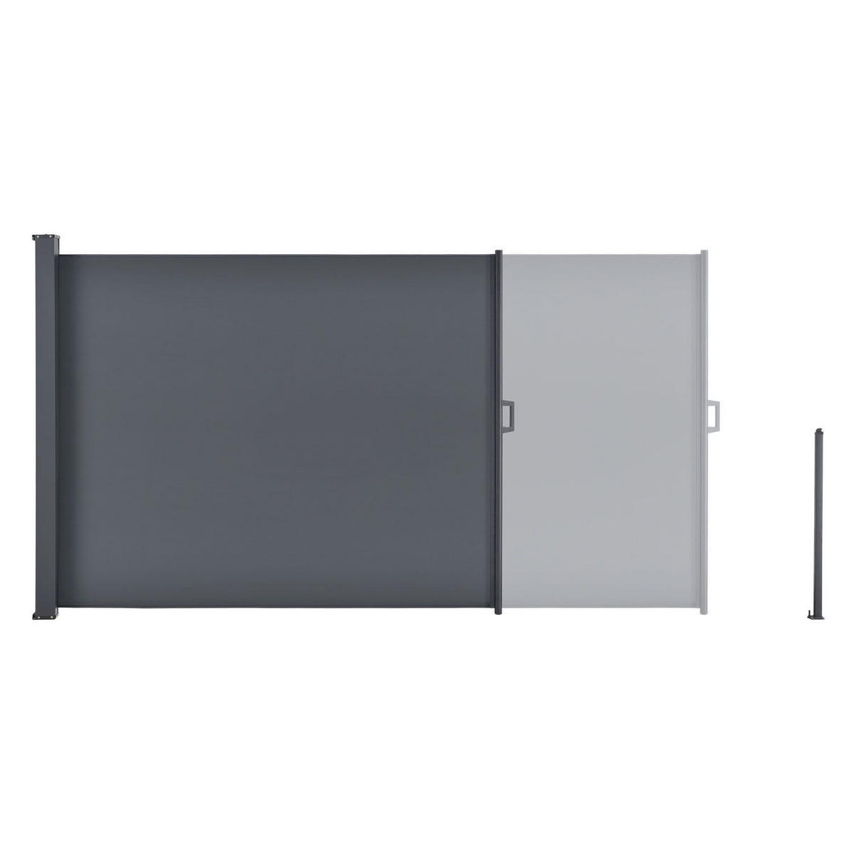 SEITENMARKISE Dubai dunkelgrau 500x200 cm - Grau, Kunststoff (500/200/500cm) - Juskys