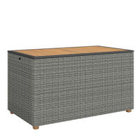 AUFBEWAHRUNGSBOX aus Akazienholz & PE-Rattan, Dunkelgrau - Dunkelgrau, Holz (68/67.5/120cm) - Outsunny
