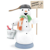 RAUCHFIGUR Schneemann "Vorsicht Glatteis" 13 cm - Multicolor, Holz (6/13/10cm)