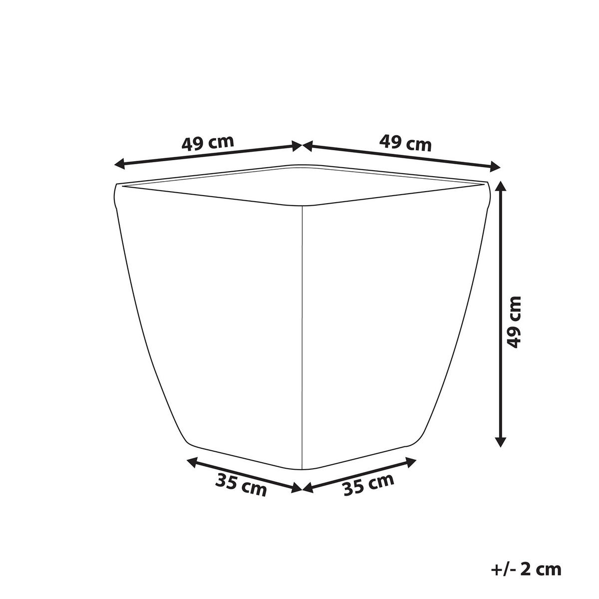 BLUMENTOPFSILBERQUADRATISCH 50/50/48cm Astras - Silberfarben, Stein (48cm) - Beliani