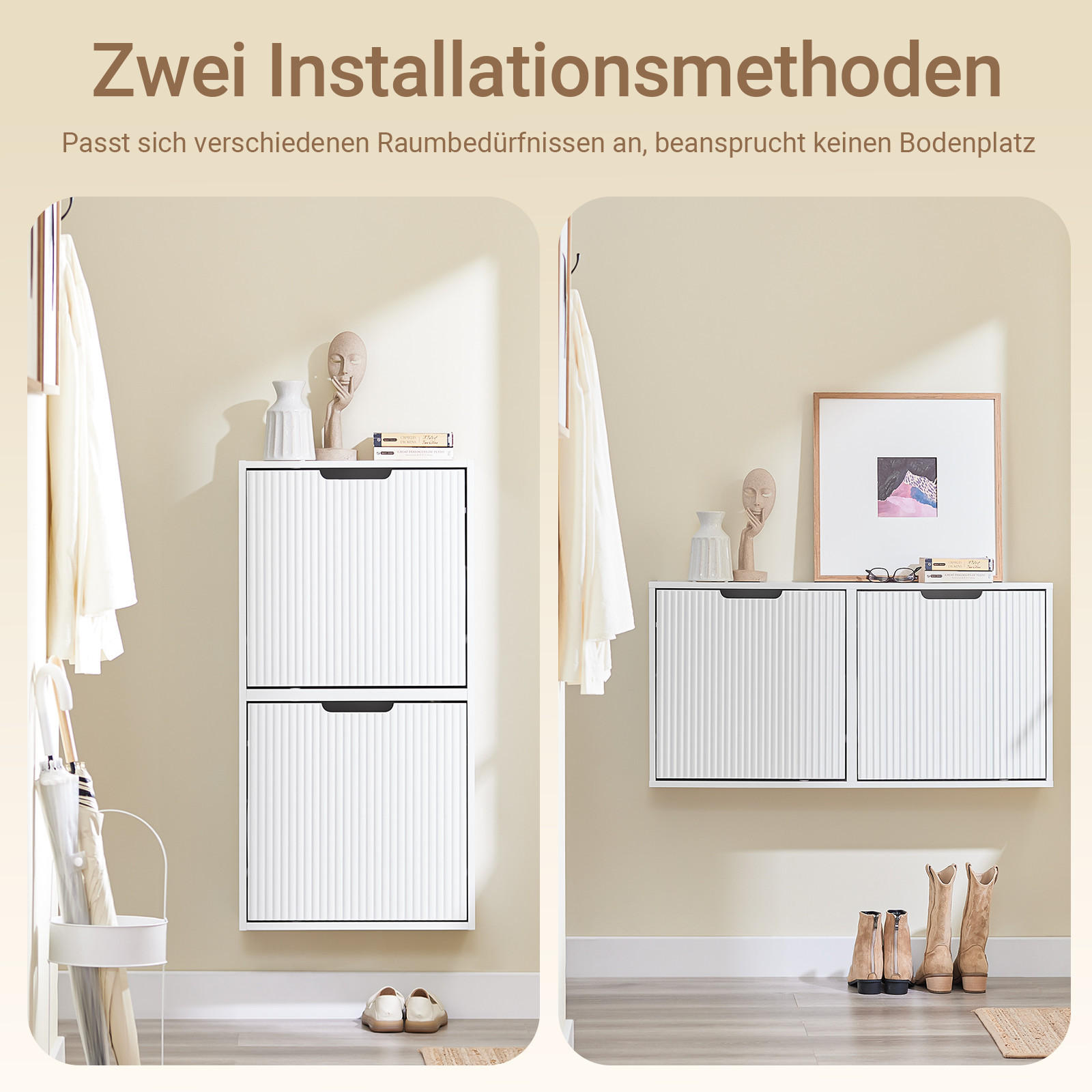 SCHUHSCHRANK Weiß - Weiß, Holzwerkstoff (50/100/19cm) - SoBuy