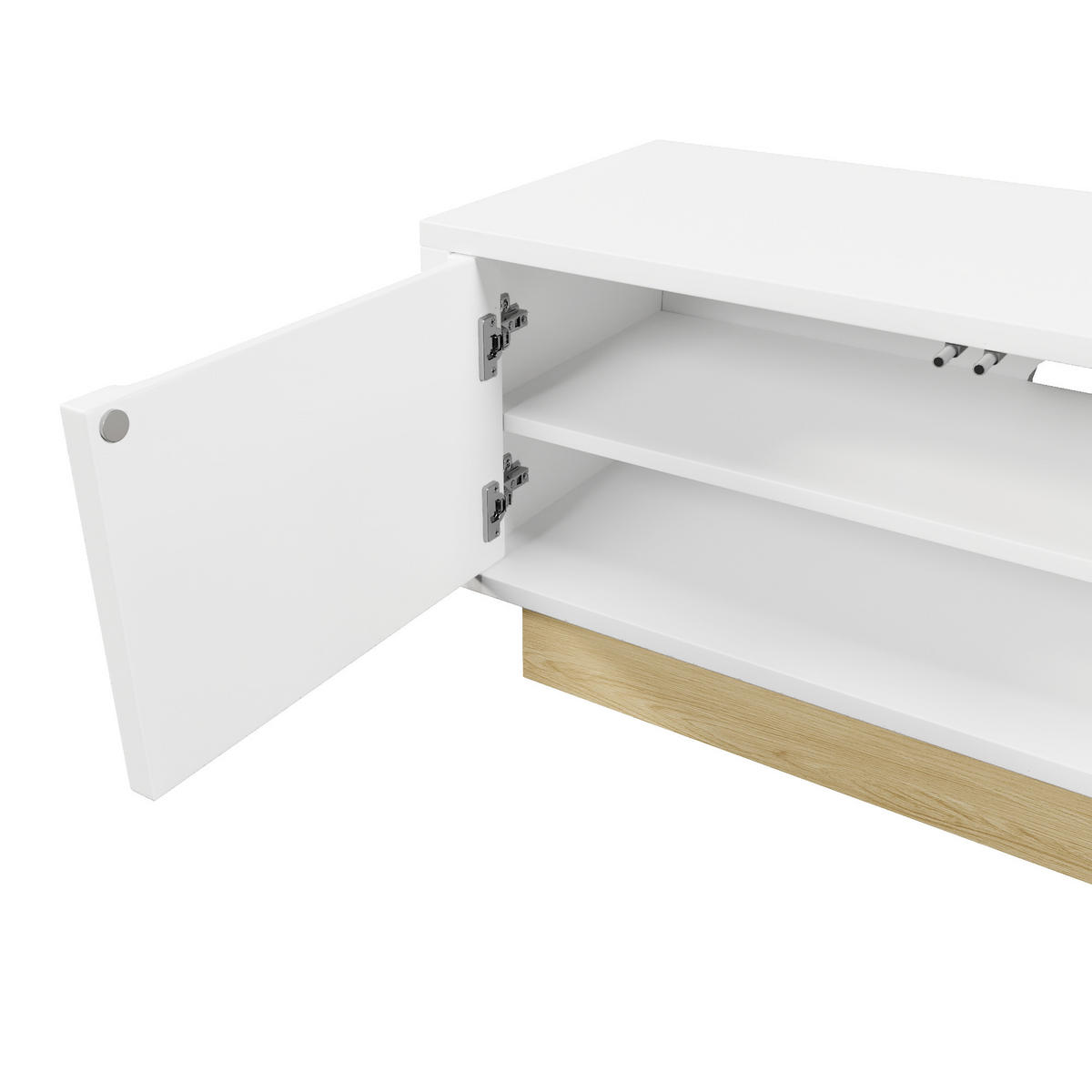 TV-LOWBOARD holzoptik & geschwungenes design - Weiß, Holzwerkstoff (175/41.5/40cm) - Urban Meuble