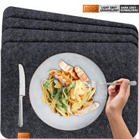 TISCHSETS eckig 4er-Set - Dunkelgrau, Textil (44/45/3cm) - Miqio Design