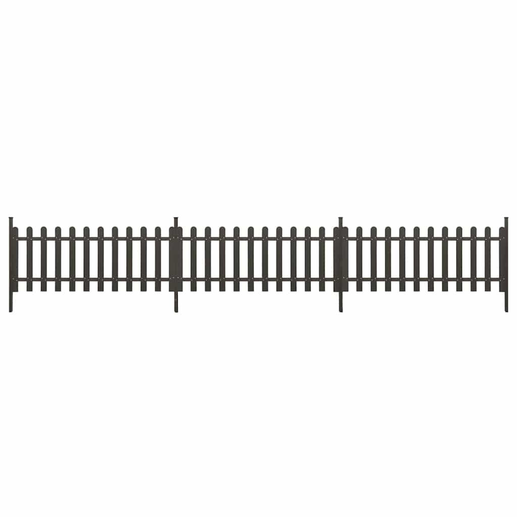 LATTENZAUN Mit Pfosten 3Er Set Wpc 614/80 Cm - Grau, Holzwerkstoff (3/116cm) - vidaXL