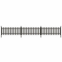 LATTENZAUN Mit Pfosten 3Er Set Wpc 614/80 Cm - Grau, Holzwerkstoff (3/116cm) - vidaXL