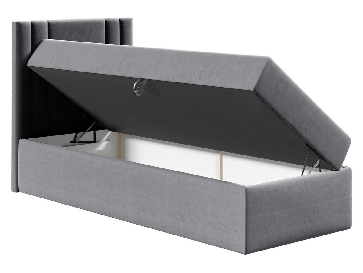 BOXBETT Carmen Mini, Seite zum Öffnen des Bettkastens: Links - Bronzefarben, Holz (100/200cm) - MIRJAN24
