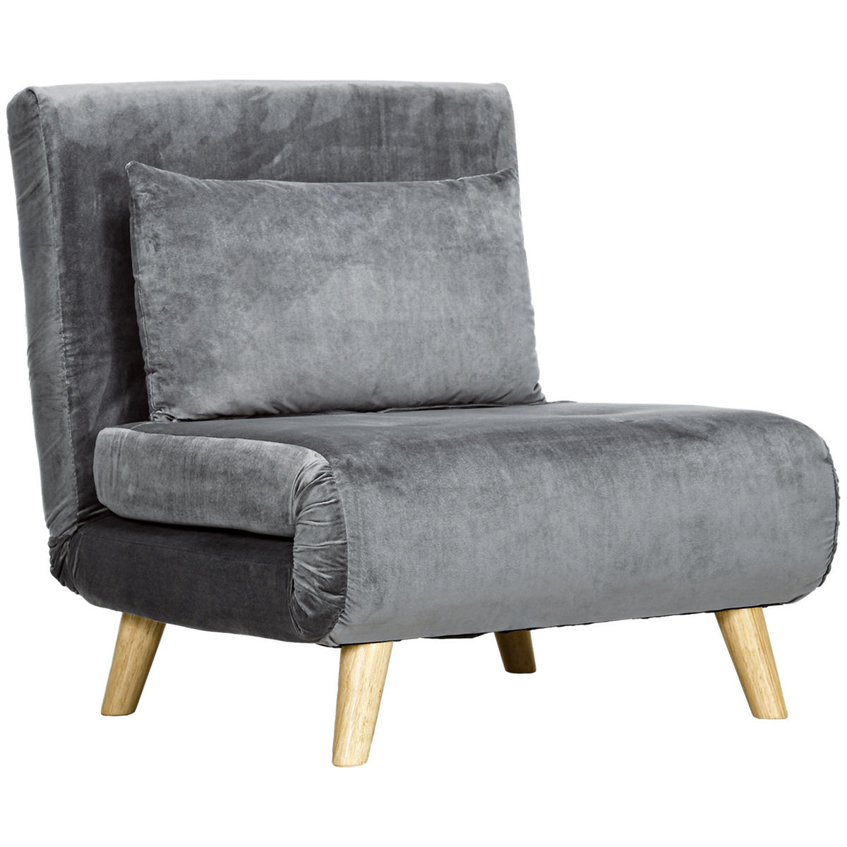 SCHLAFSESSEL 2-in-1 DE-08271 Relaxsessel mit Bettfunktion Grau - Grau, Metall (78/79/72cm) - ComfortXL