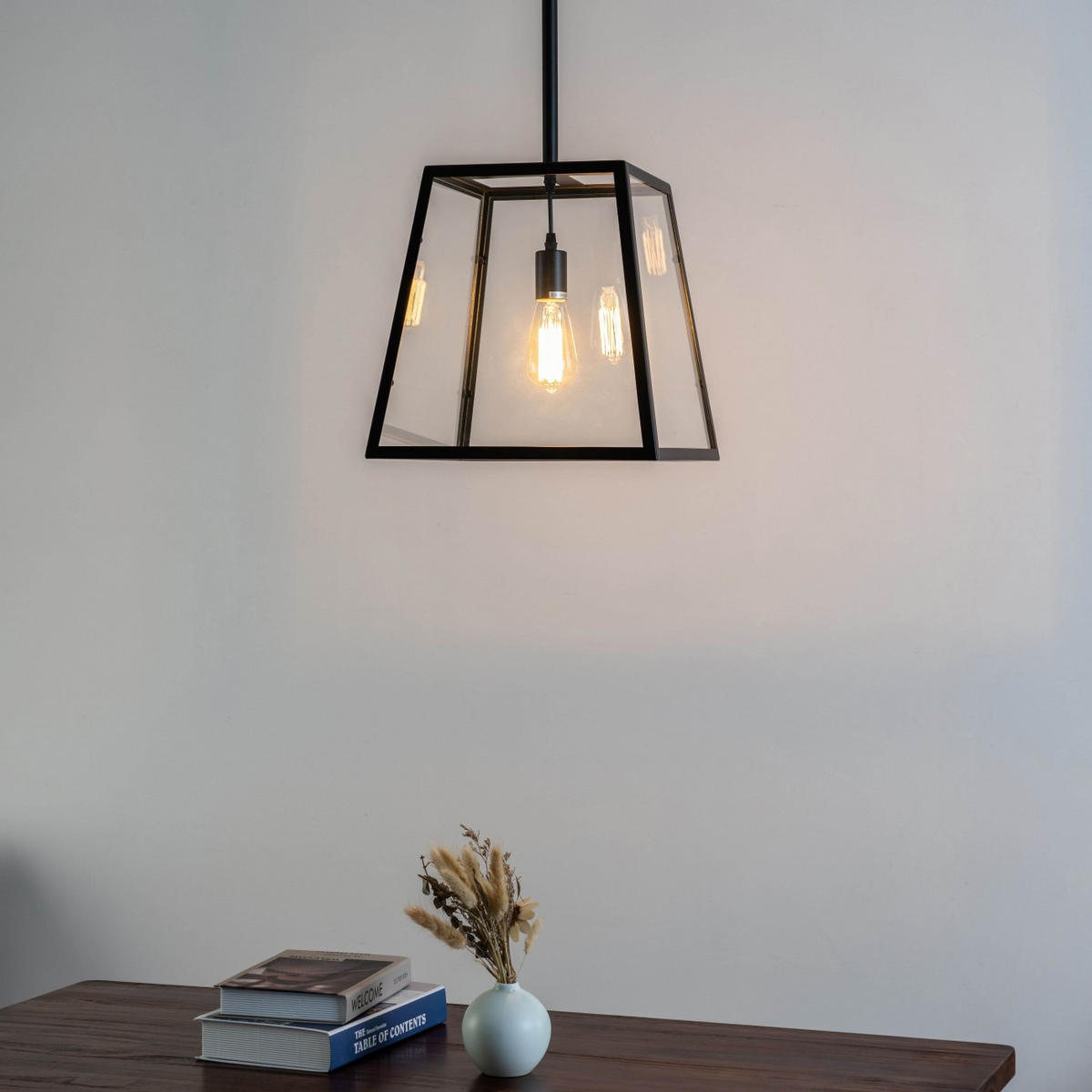 HÄNGELEUCHTE Fresy, Schwarz, 35cm - Schwarz, Glas (35/35/35cm) - KOSILUM