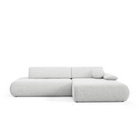 ECKSOFA DELTA R-S Hellgrau Geflochtener Stoff mit Schlaffunktion - Hellgrau, Holz (286/173.5cm) - MASSENO