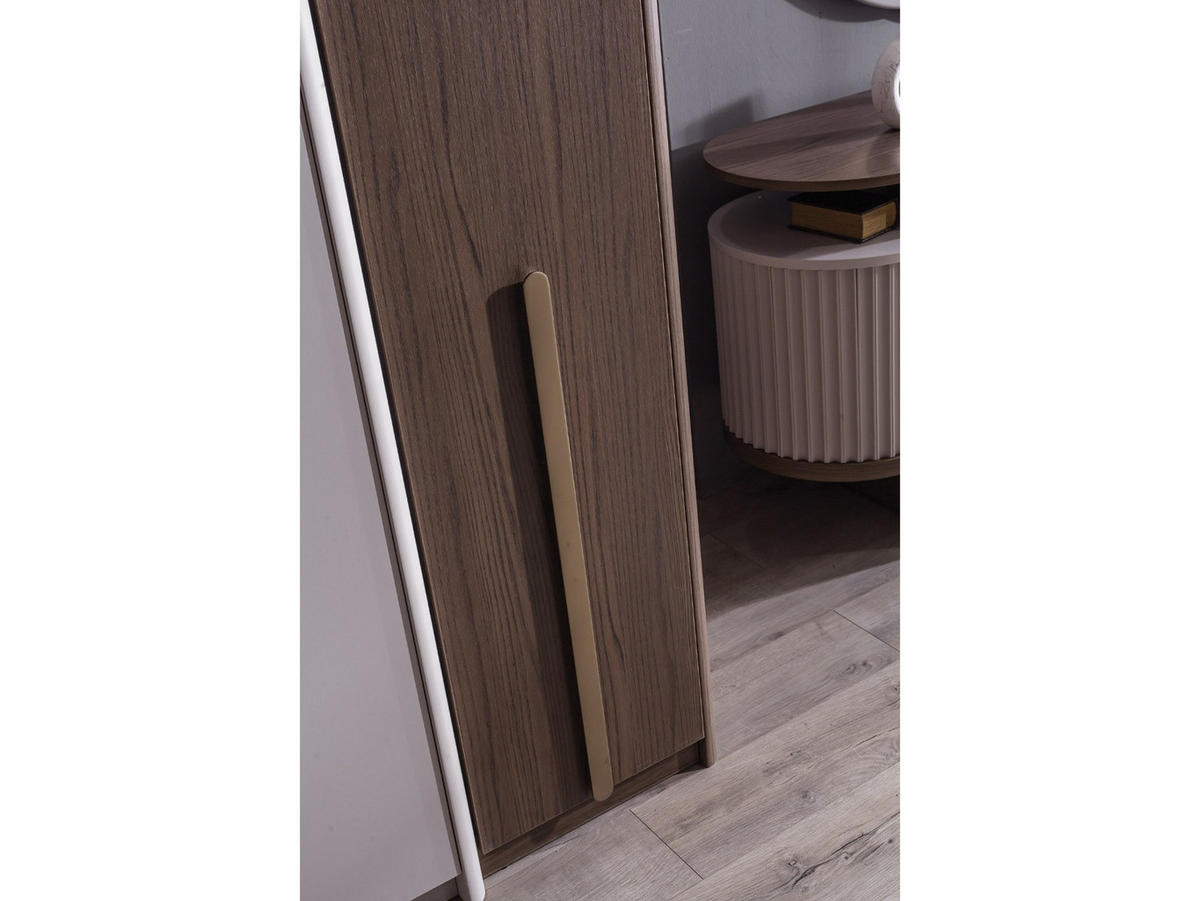 KLEIDERSCHRANK Rubato 6 trg. - Creme, Holzwerkstoff (260/225/63cm)